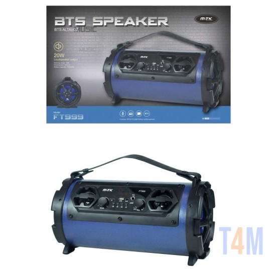 COLUNA DE SOM BLUETOOTH/WIRELESS FT999 AZUL